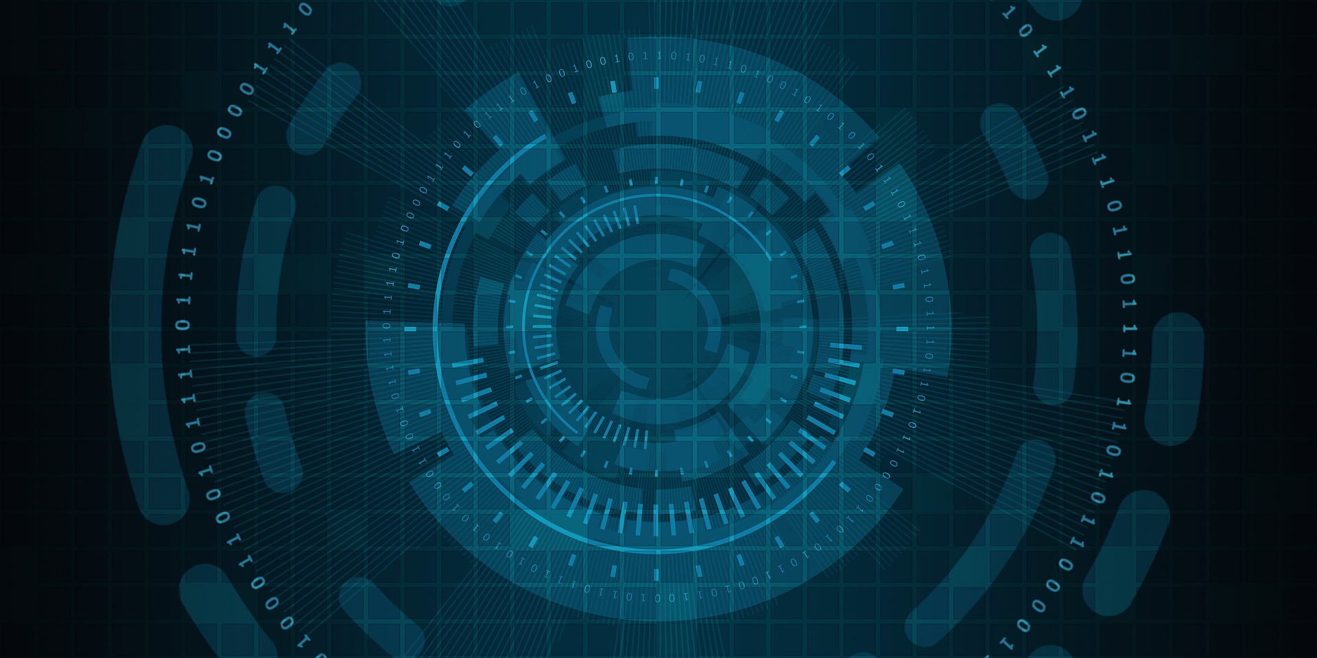 circular blue picture of 1 and zero